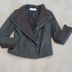 Tahari leather blazer